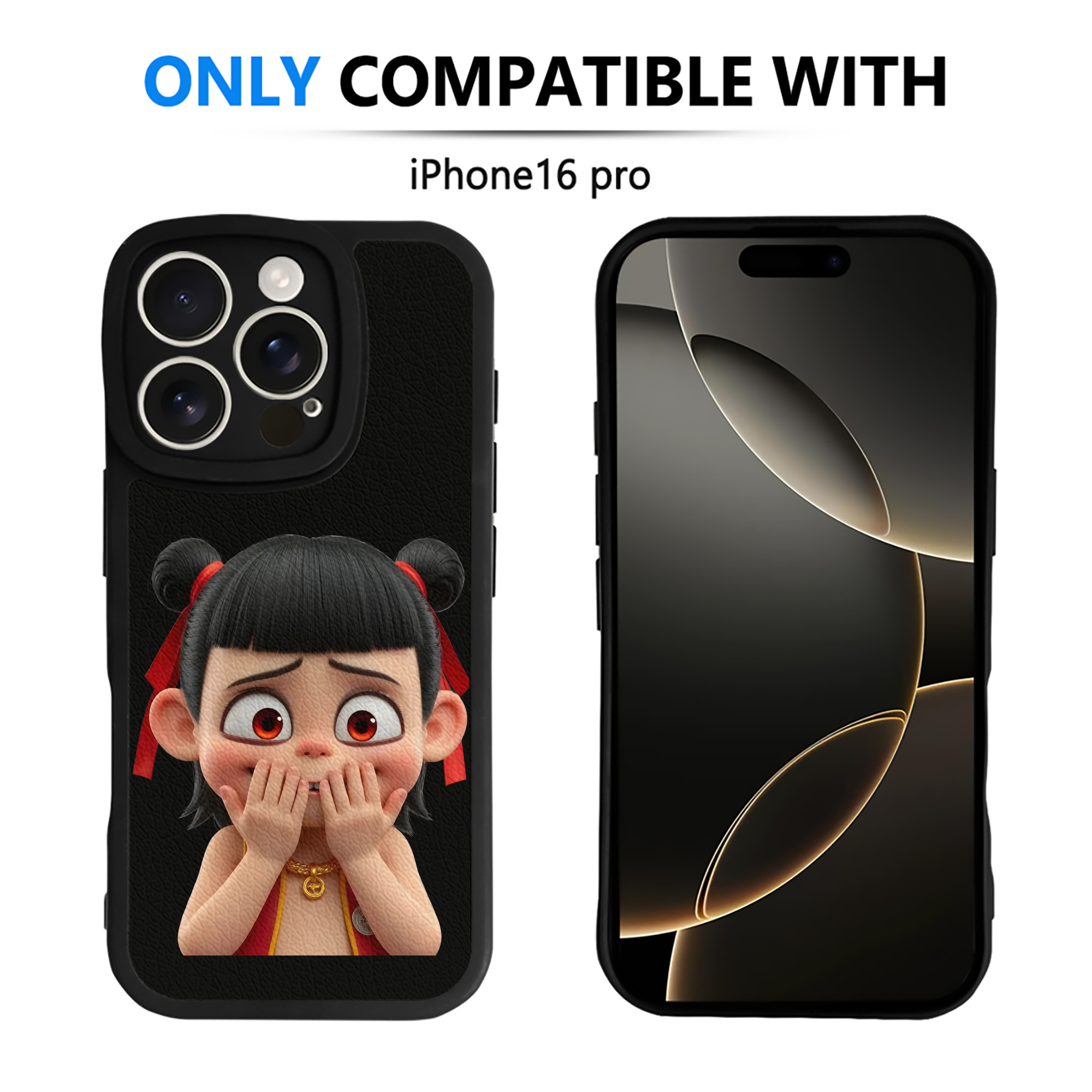 （画像用） Ne Zha 2 ナタ 魔童の大暴れ 【iPhone 16シリーズ対応】シリコンスマホケース（レザー調） 材質：シリコン